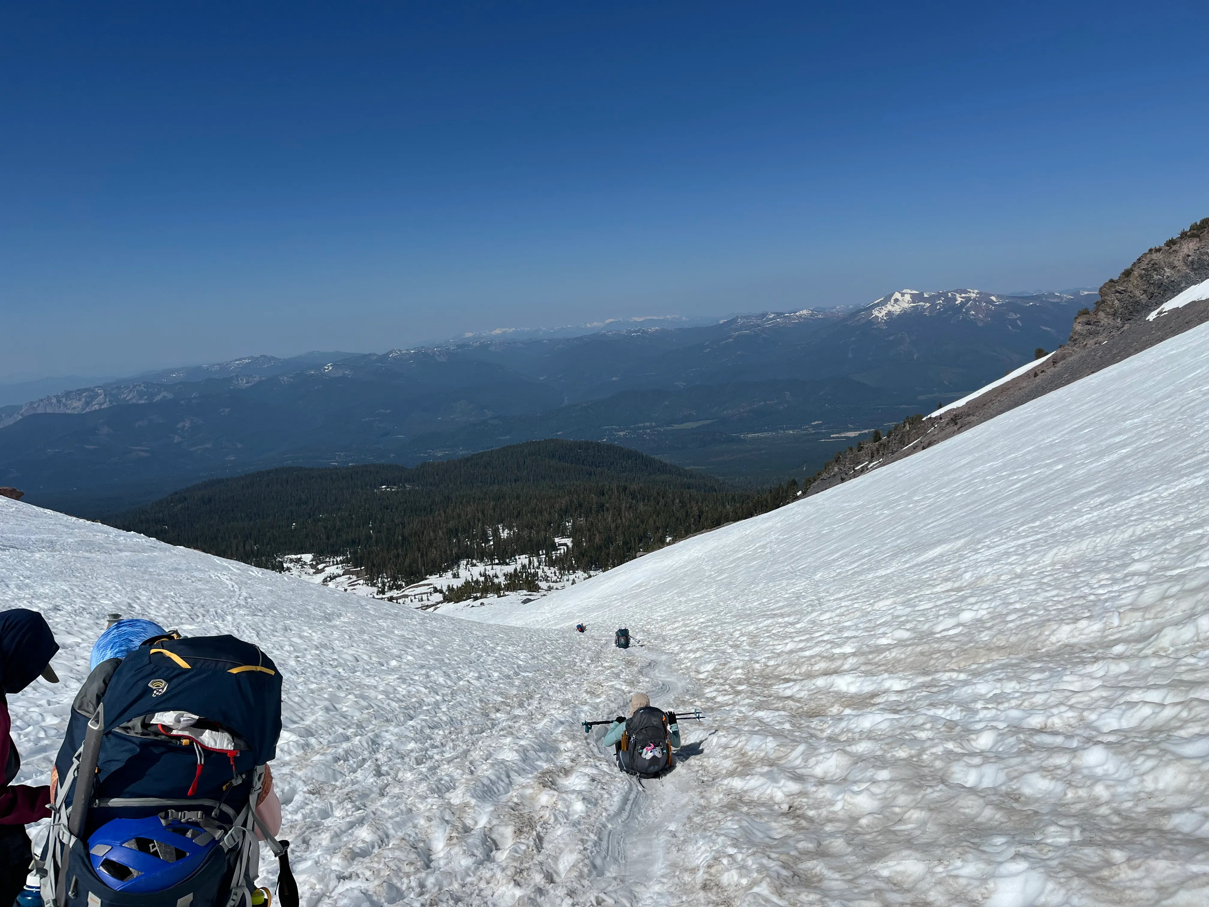 Sliding down the mountain